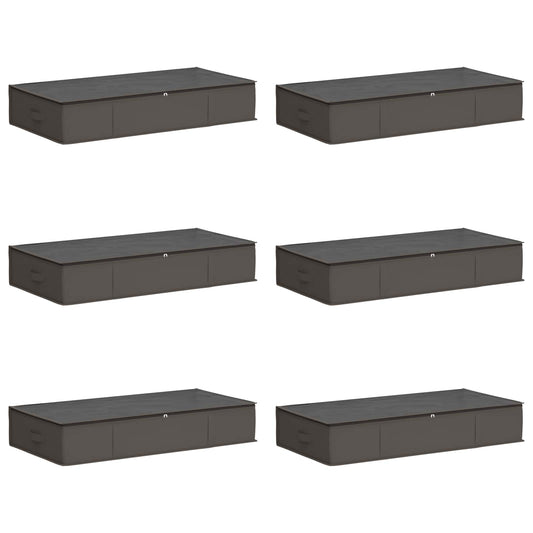 vidaXL Storage Box with Transparent Top Window 6 pcs Grey