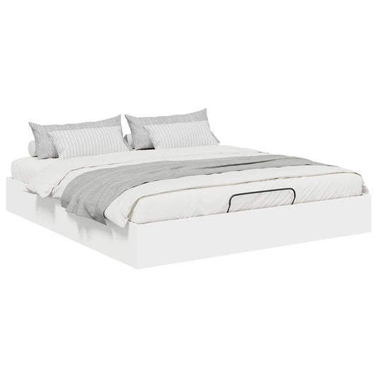 vidaXL Ottoman Bed Frame White 203 x 160 x 25 cm Engineered Wood