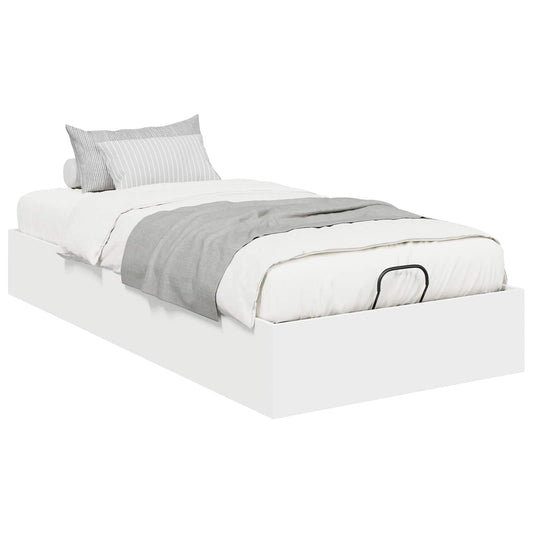 vidaXL Ottoman Bed Frame White 203 x 90 x 25 cm Engineered Wood