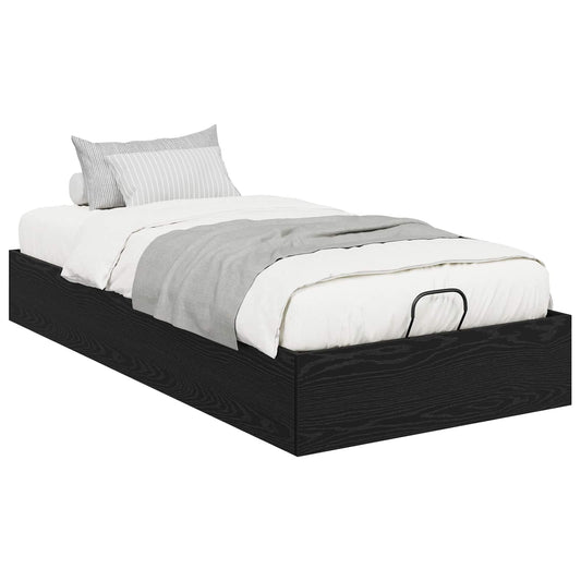 vidaXL Ottoman Bed Frame Black Oak 80.5 x 200 cm Engineered Wood