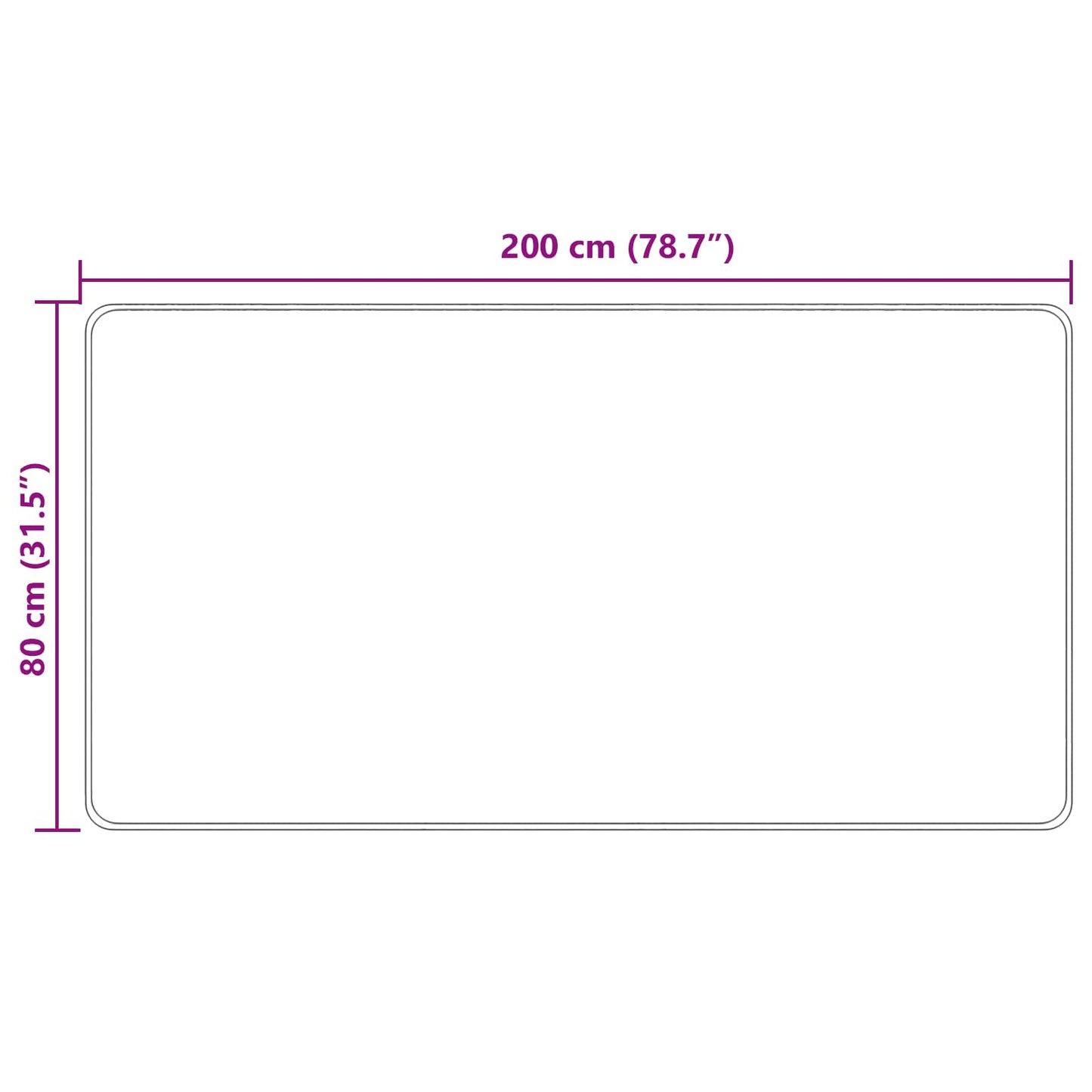 vidaXL Rug Runner MARSA Cream 80 x 200 cm Polyester and PVC