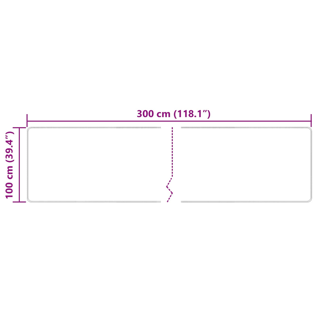 vidaXL Rug Runner MARSA Cream 100 x 300 cm Polyester and PVC