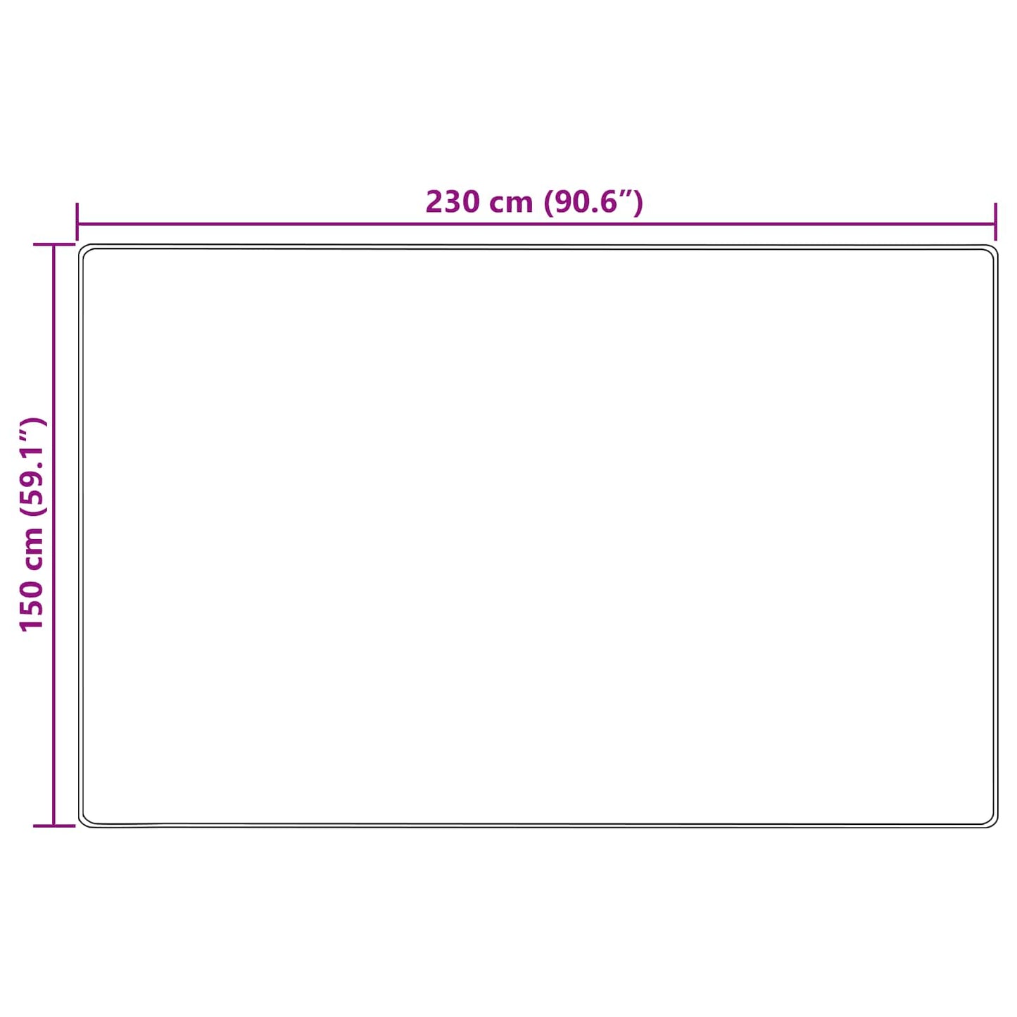 vidaXL Rug Runner MARSA Cream 150 x 230 cm Polyester and PVC