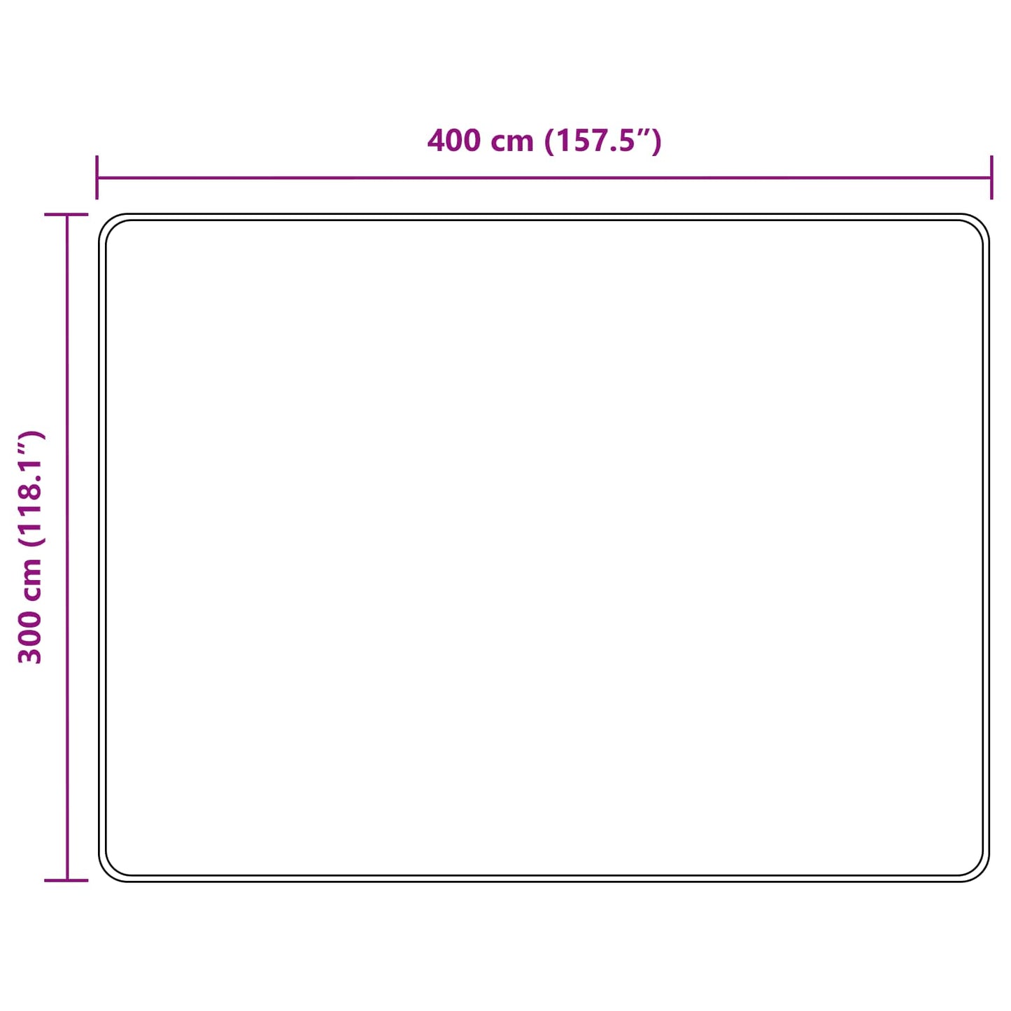 vidaXL Rug Runner MARSA Cream 300 x 400 cm Polyester and PVC
