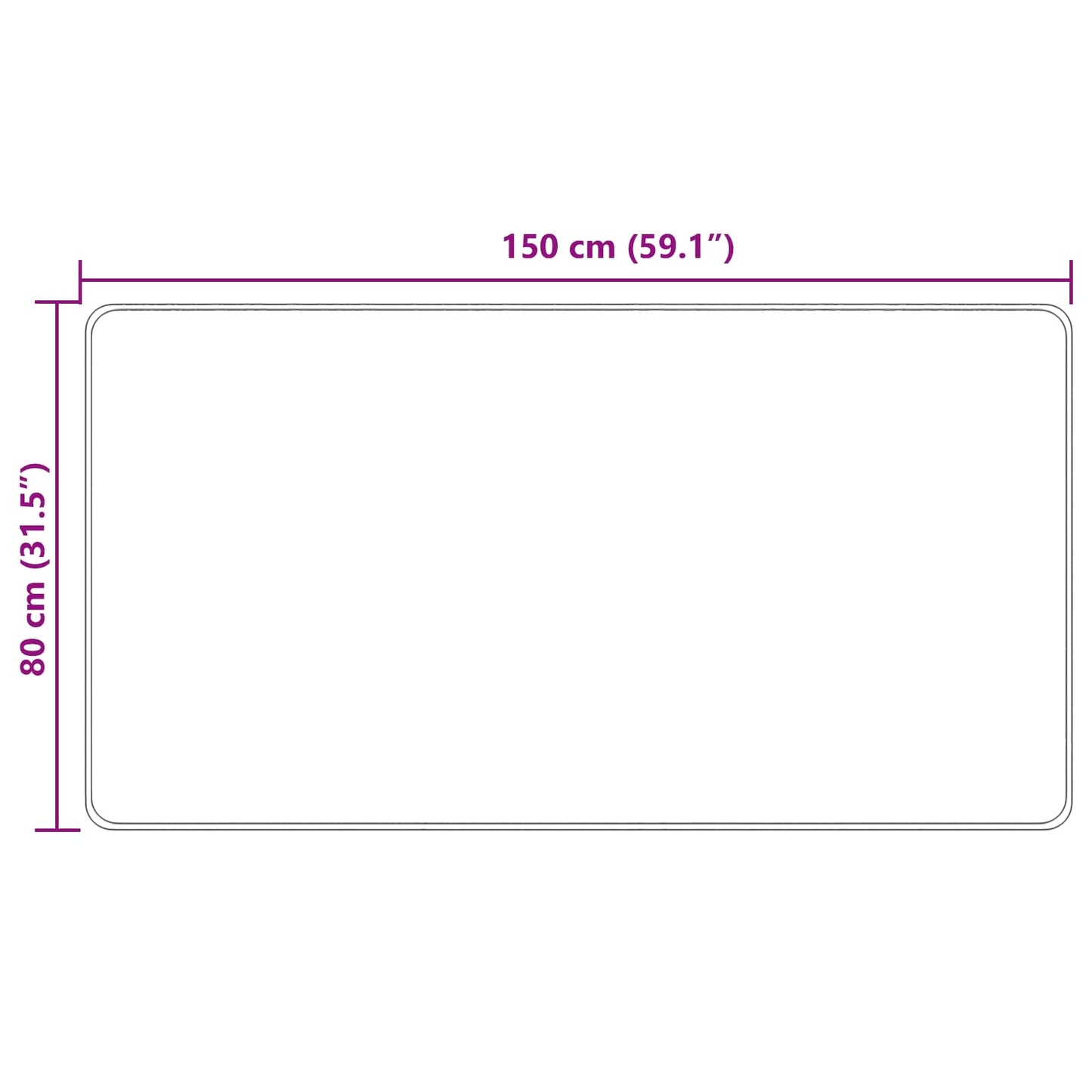 vidaXL Rug Runner MARSA Beige 80 x 150 cm Polyester and PVC