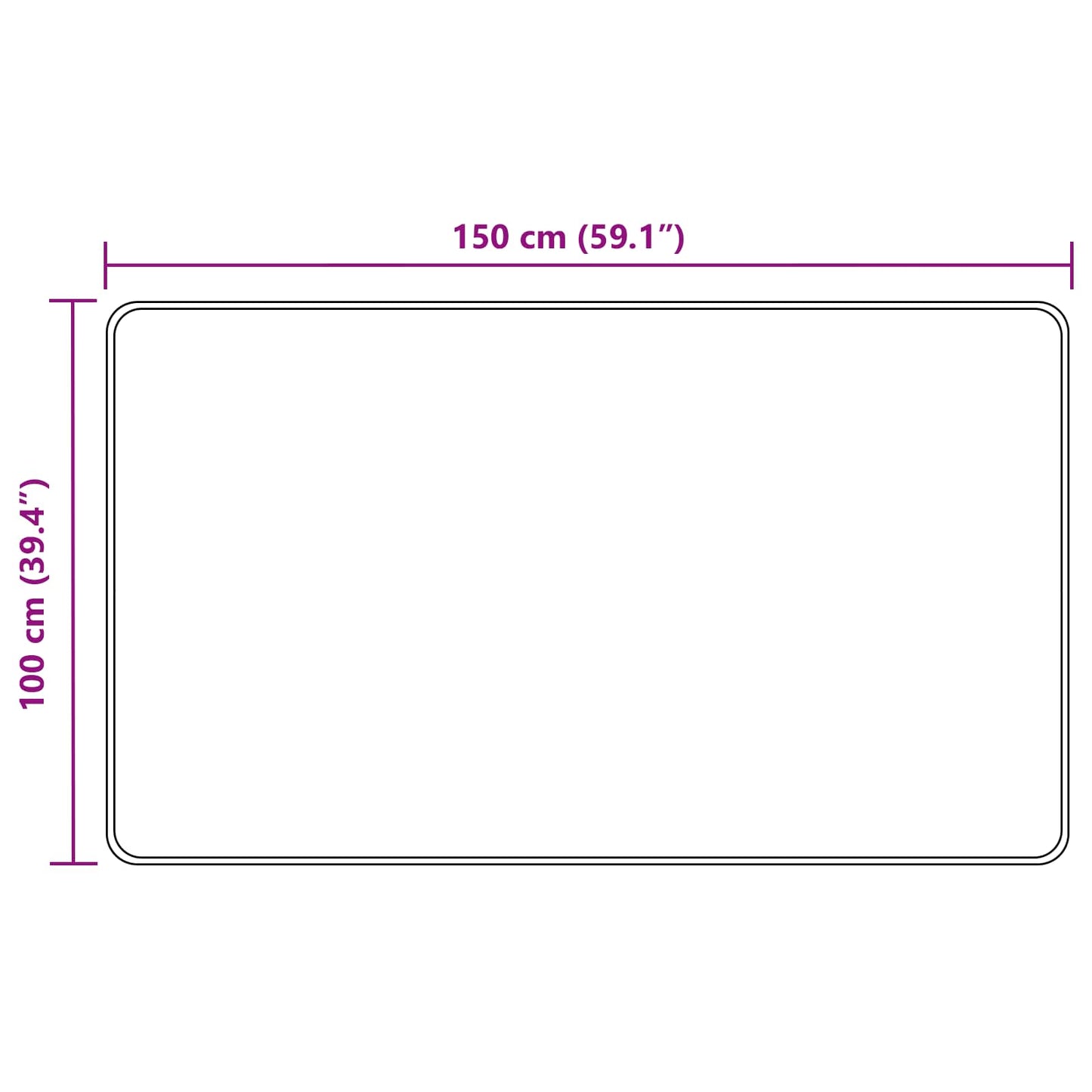 vidaXL Rug Runner MARSA Beige 100 x 150 cm Polyester and PVC