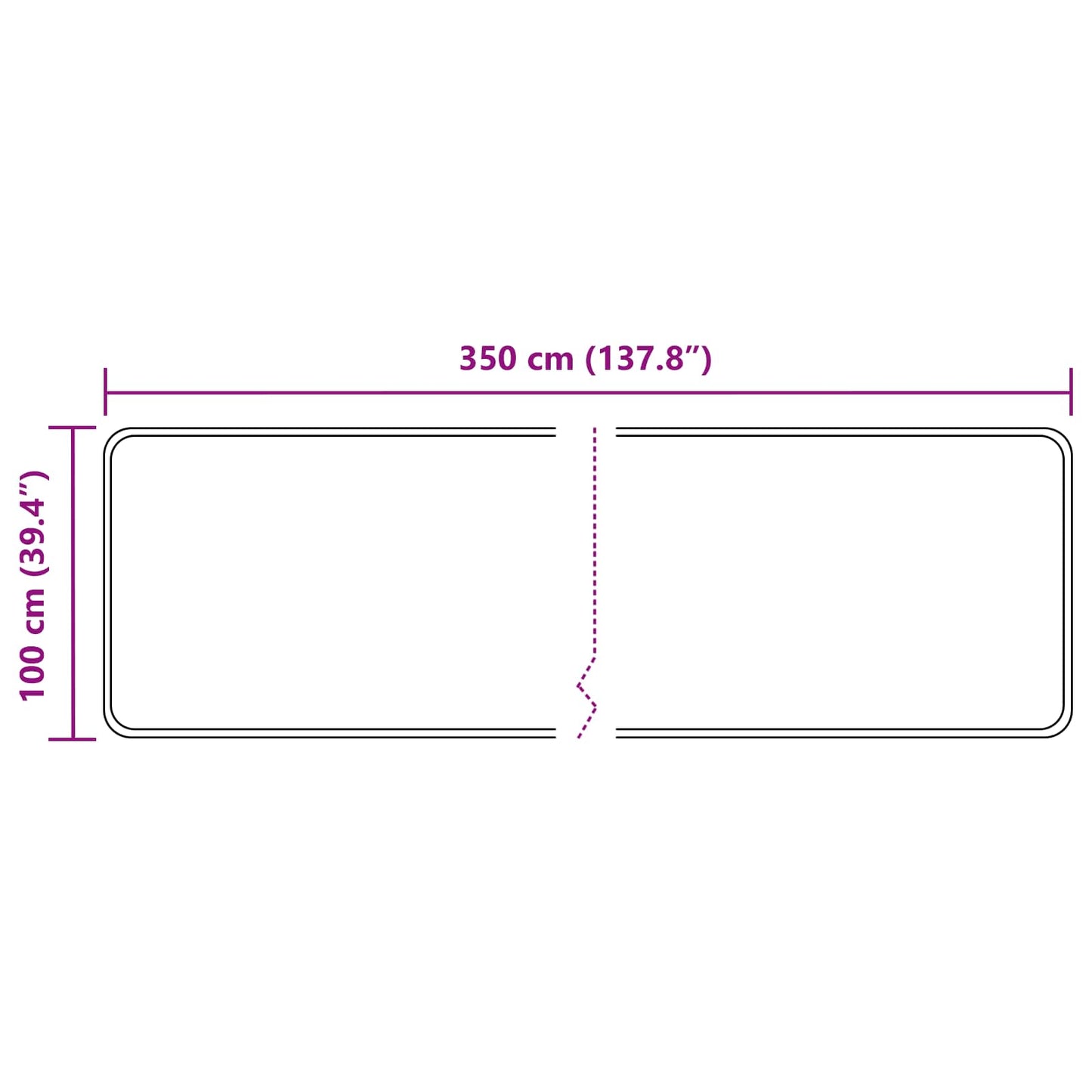 vidaXL Rug Runner MARSA Beige 100 x 350 cm Polyester and PVC