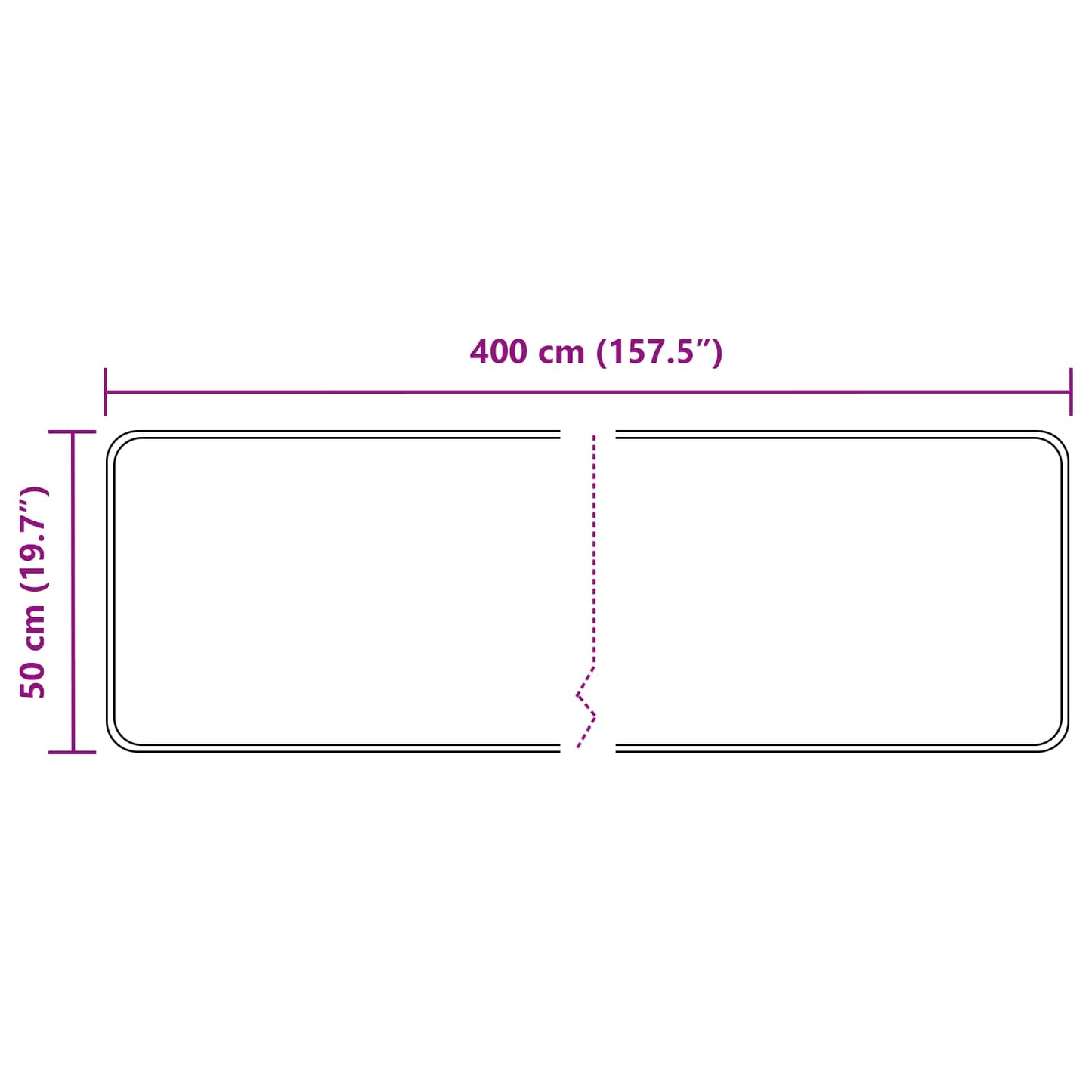vidaXL Rug Runner MARSA Grey 50 x 400 cm Polyester and PVC