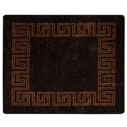 vidaXL Rug Runner MARSA Black 80 x 100 cm Polyester and PVC