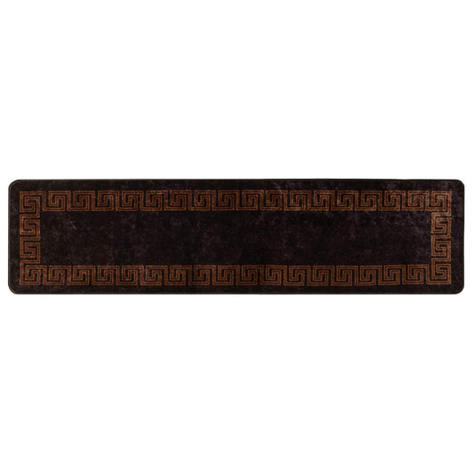 vidaXL Rug Runner MARSA Black 100 x 400 cm Polyester and PVC