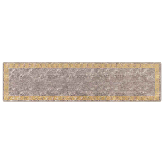 vidaXL Rug Runner MARSA Grey 100 x 400 cm Polyester and PVC