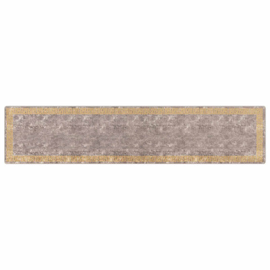 vidaXL Rug Runner MARSA Grey 100 x 450 cm Polyester and PVC