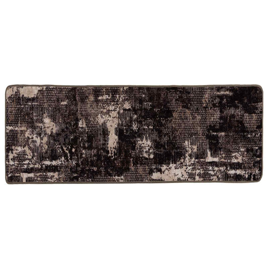 vidaXL Rug Runner MARSA Black 80 x 200 cm Polyester and PVC