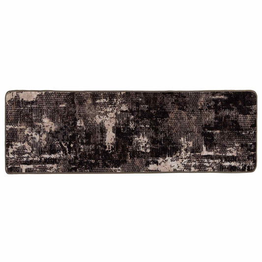 vidaXL Rug Runner MARSA Black 80 x 250 cm Polyester and PVC