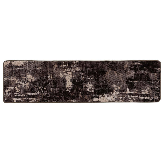 vidaXL Rug Runner MARSA Black 80 x 350 cm Polyester and PVC
