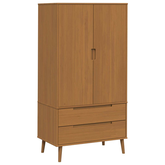 vidaXL Wardrobe MOLDE Caramel 90 x 55 x 175 cm Solid Pine Wood
