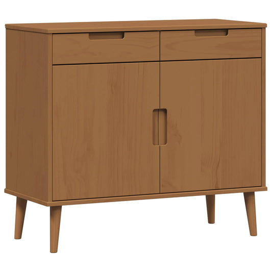 vidaXL Sideboard MOLDE Caramel 90 x 40 x 80 cm