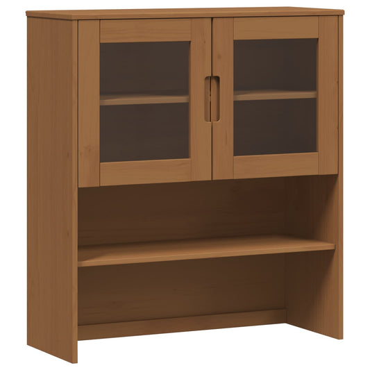 vidaXL Hutch MOLDE Caramel 90 x 35 x 100 cm Solid Pine Wood
