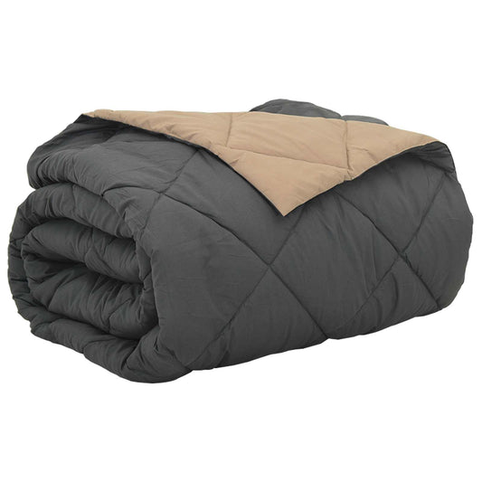 vidaXL Summer Duvet 240 x 200 cm Summer 200 gsm Anthracite and Taupe