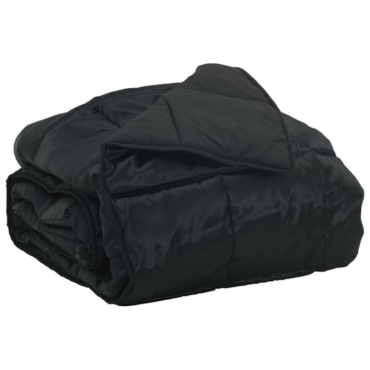 vidaXL Summer Duvet Black 140 x 220 cm Satin and Microfiber