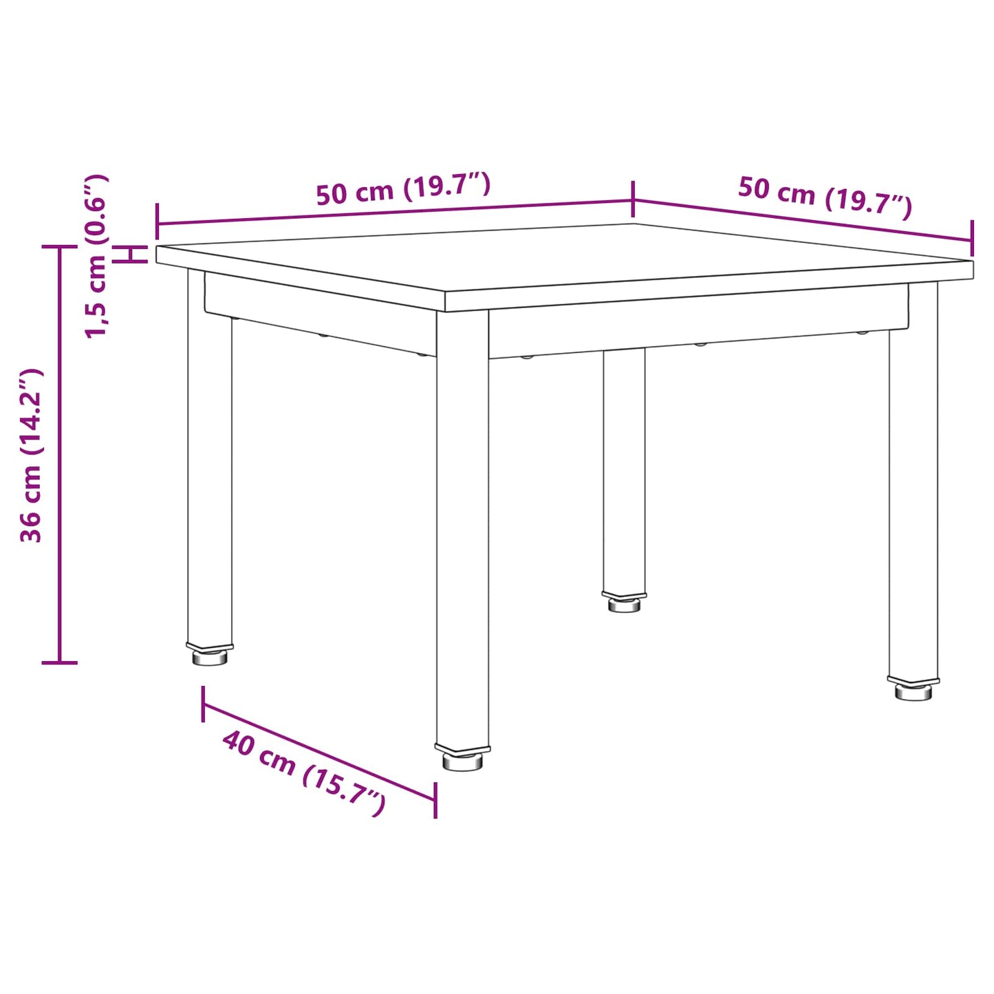 vidaXL Coffee Table Grey Sonoma 50 x 50 x 36 cm Engineered Wood