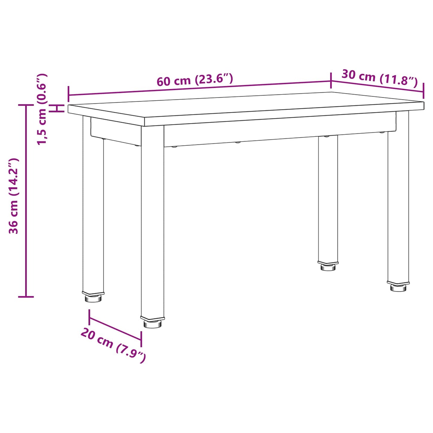 vidaXL Coffee Table Artisian Oak 60 x 30 x 36 cm Engineered Wood