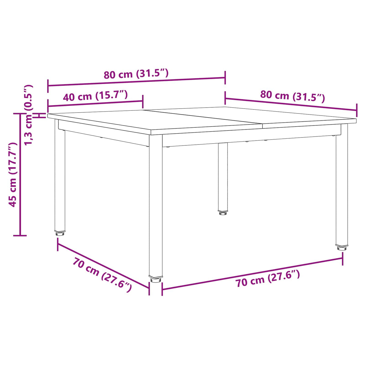 vidaXL Coffee Table Grey Sonoma 80 x 80 x 45 cm Engineered Wood