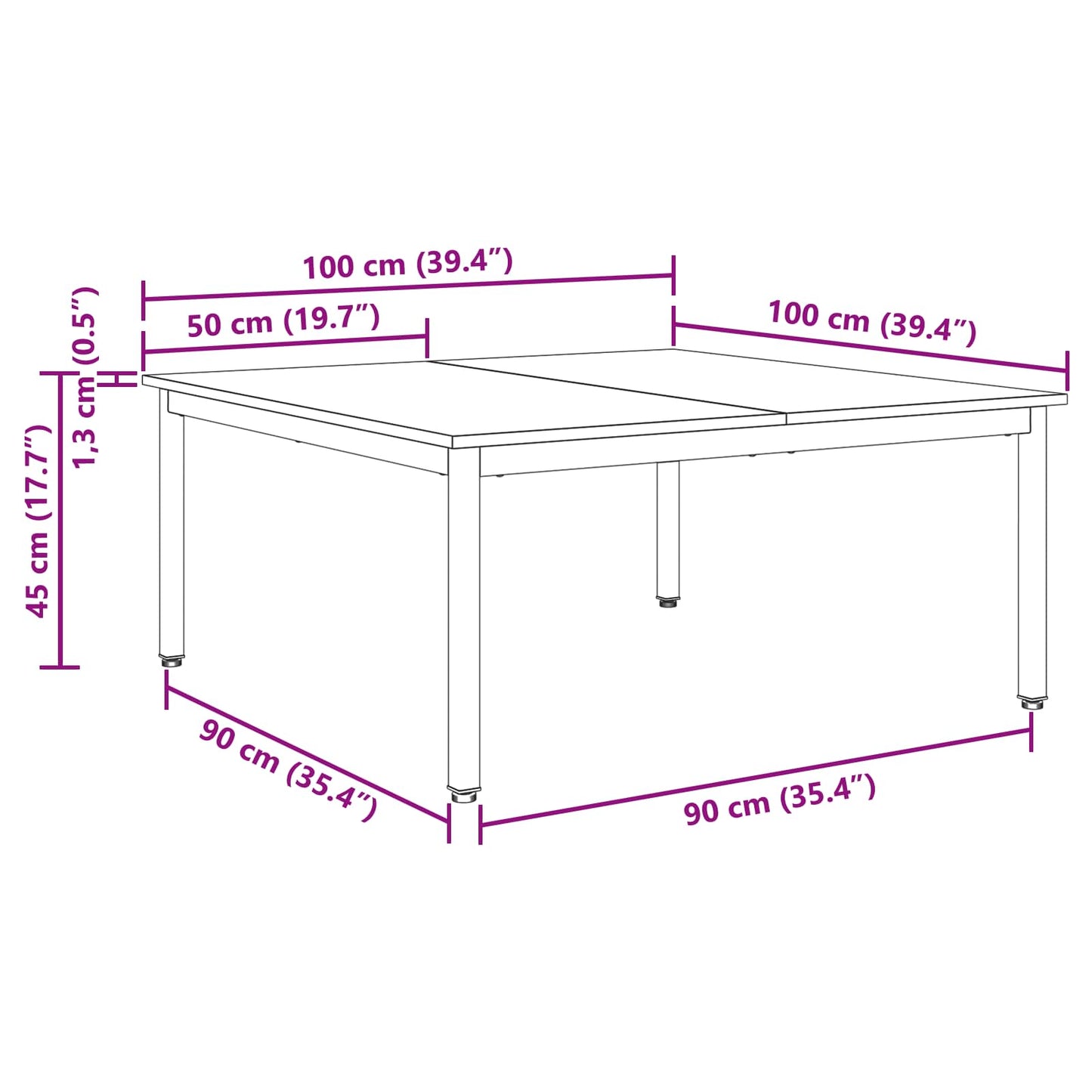 vidaXL Coffee Table Grey Sonoma 100 x 100 x 45 cm Engineered Wood