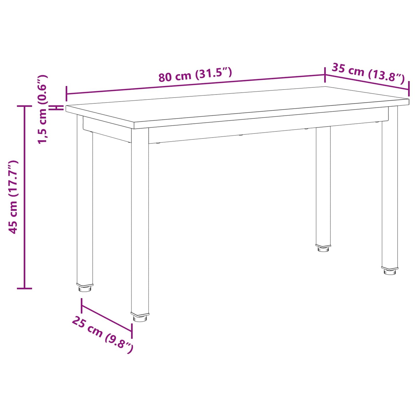 vidaXL Bench Grey Sonoma 80 x 35 x 45 cm Engineered Wood