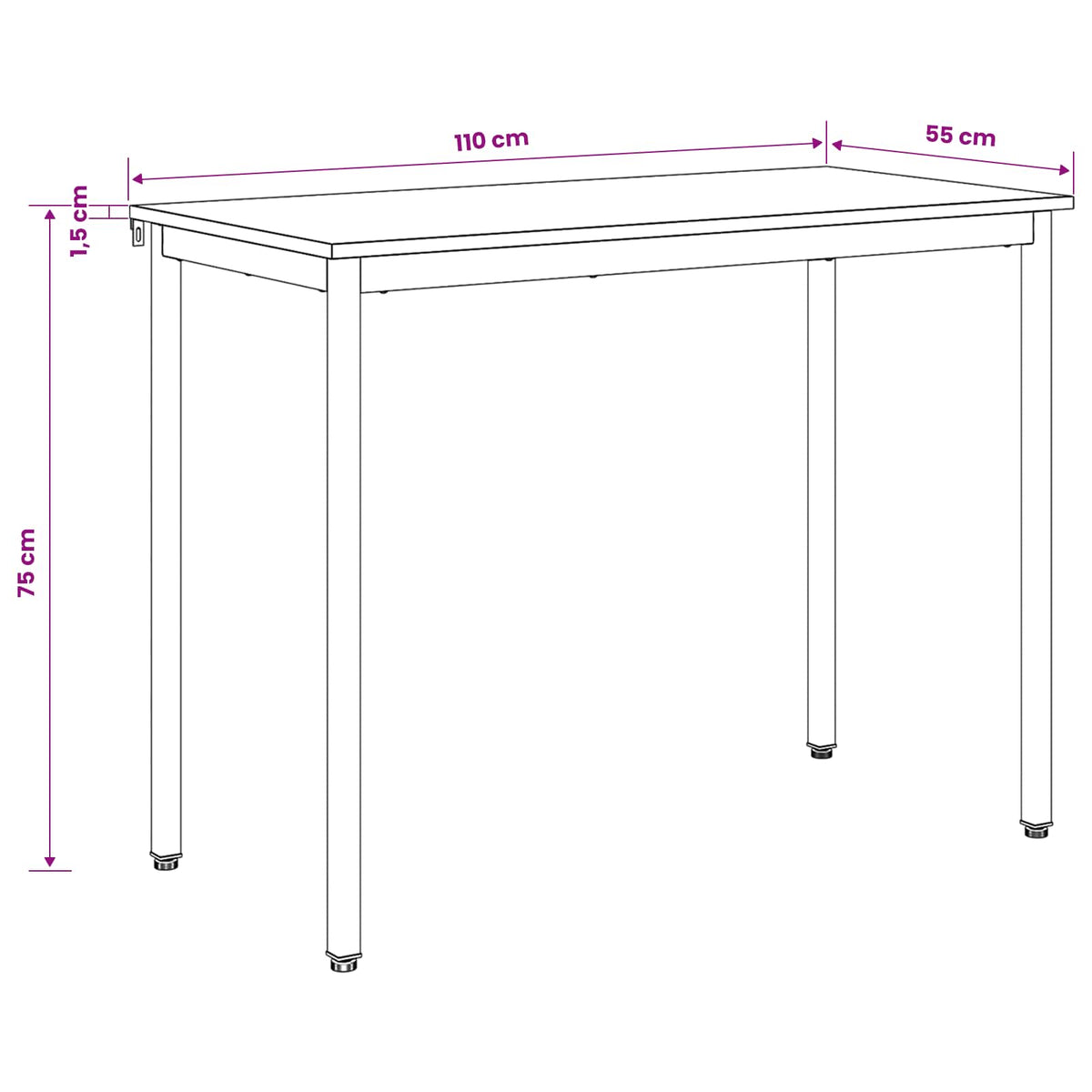 vidaXL Dining Tables 110 x 55 x 75 cm Engineered Wood Old Wood