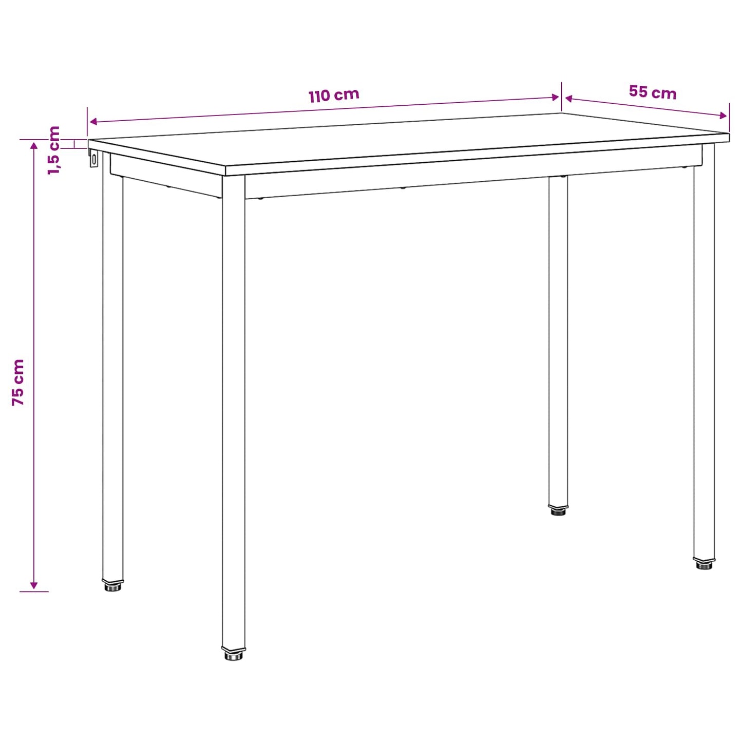 vidaXL Dining Tables 110 x 100 x 75 cm METAL