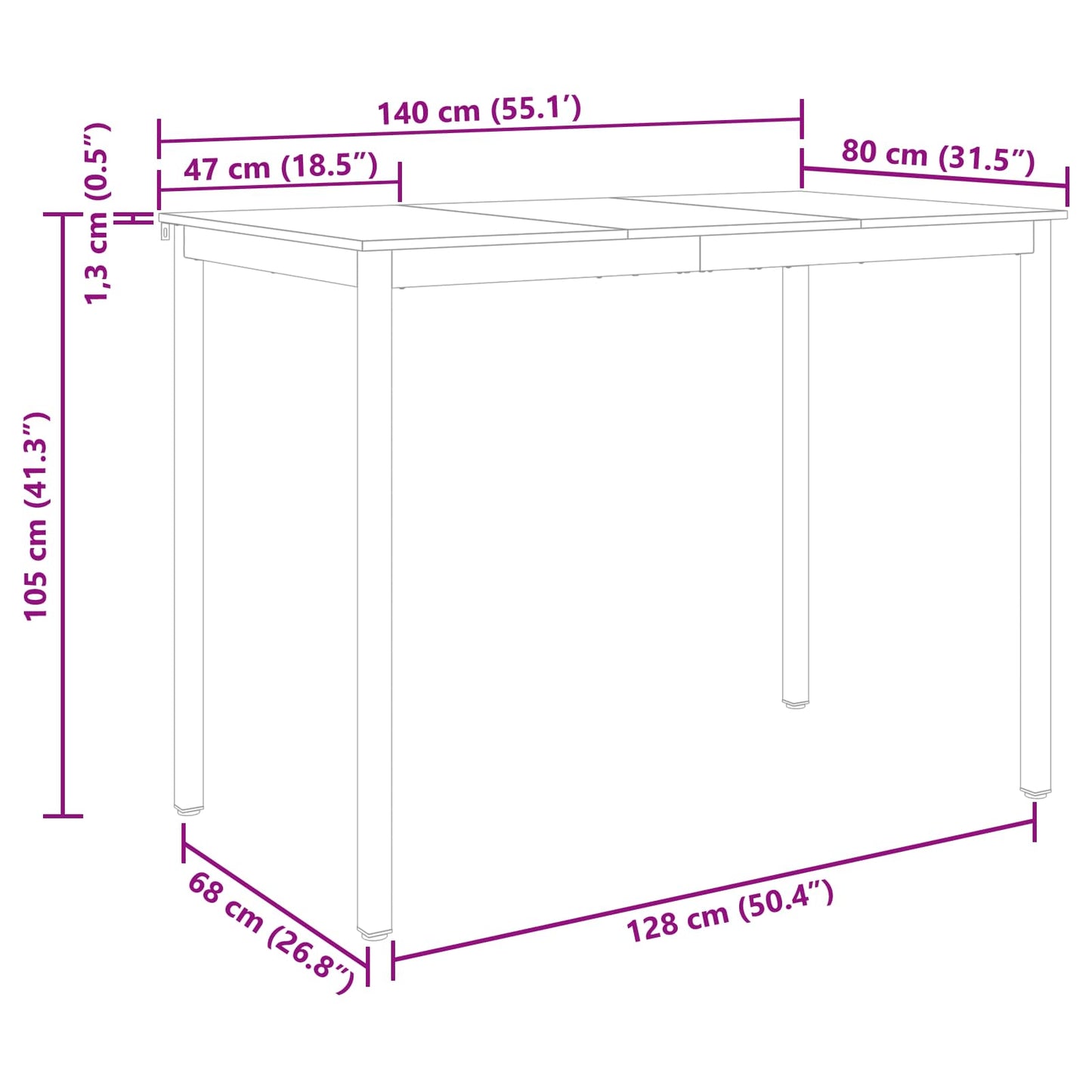 vidaXL Standing Bar Table Engineered Wood