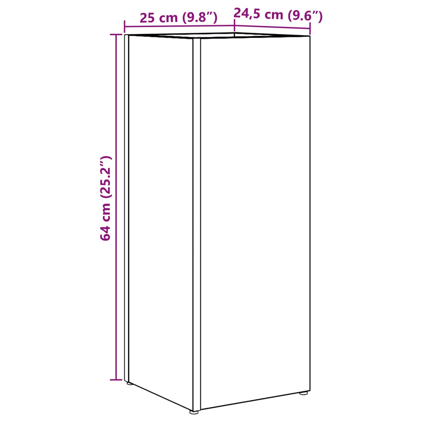 vidaXL Umbrella Stand White 25 x 24.5 x 64 cm Engineered Wood