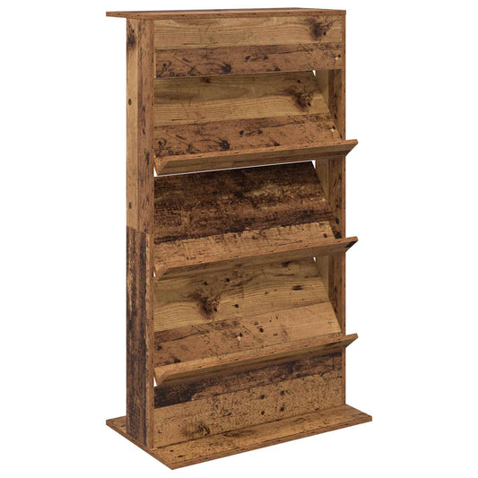 vidaXL Magazine Rack Old Wood 70 x 41 x 126 cm Engineered Wood