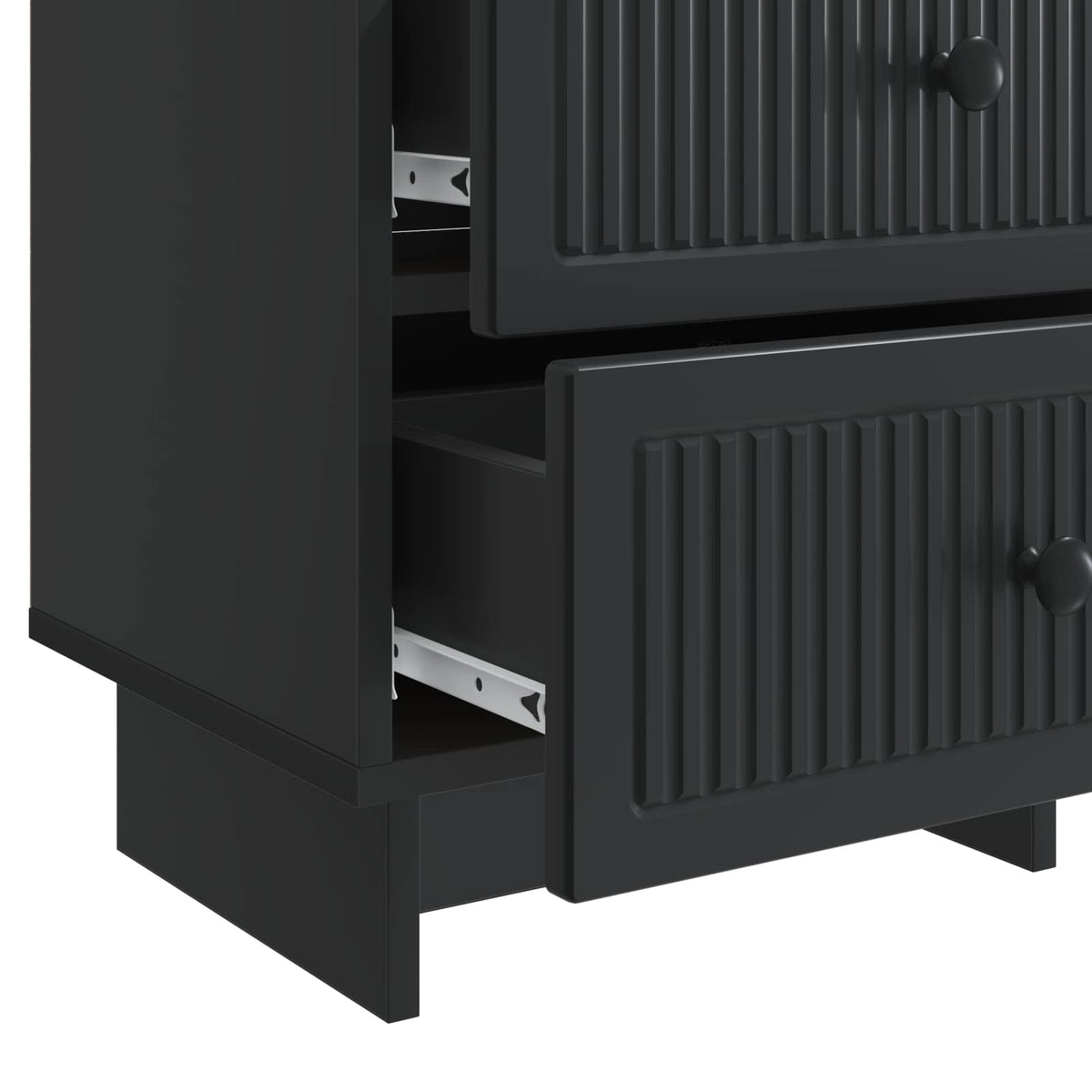 vidaXL Bedside Cabinet 2 pcs Black 43 x 34.5 x 47.5 cm Engineered Wood