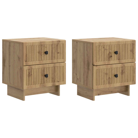 vidaXL Bedside Cabinet 2 pcs Artisan Oak 43 x 34.5 x 47.5 cm