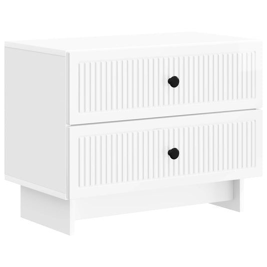 vidaXL Bedside Cabinet High Gloss White 62 x 34.5 x 47.5 cm