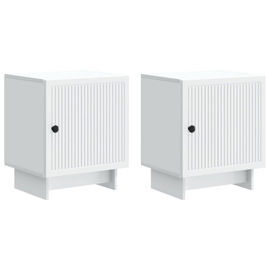 vidaXL Bedside Cabinet 2 pcs White 43 x 34.5 x 50 cm Engineered Wood
