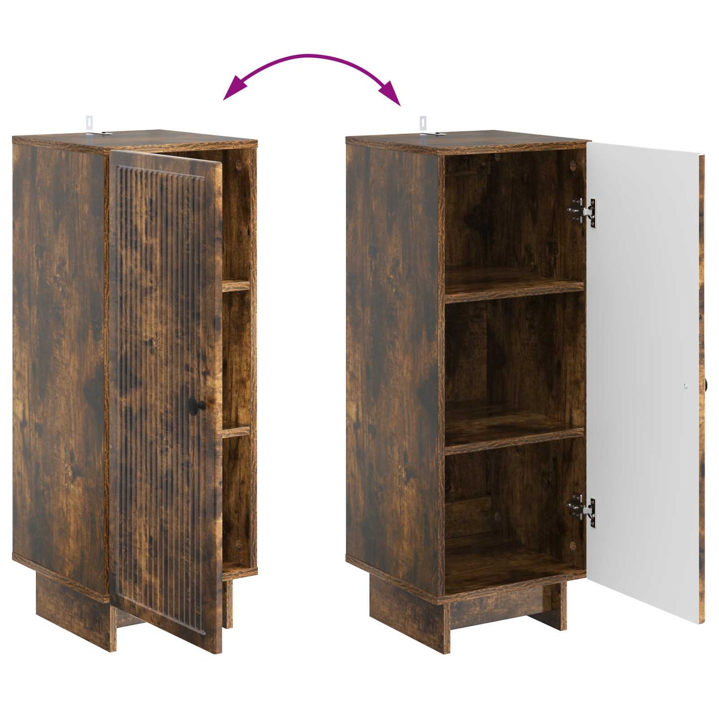vidaXL Sideboard Smoked Oak 33 x 34.5 x 90 cm Engineered Wood