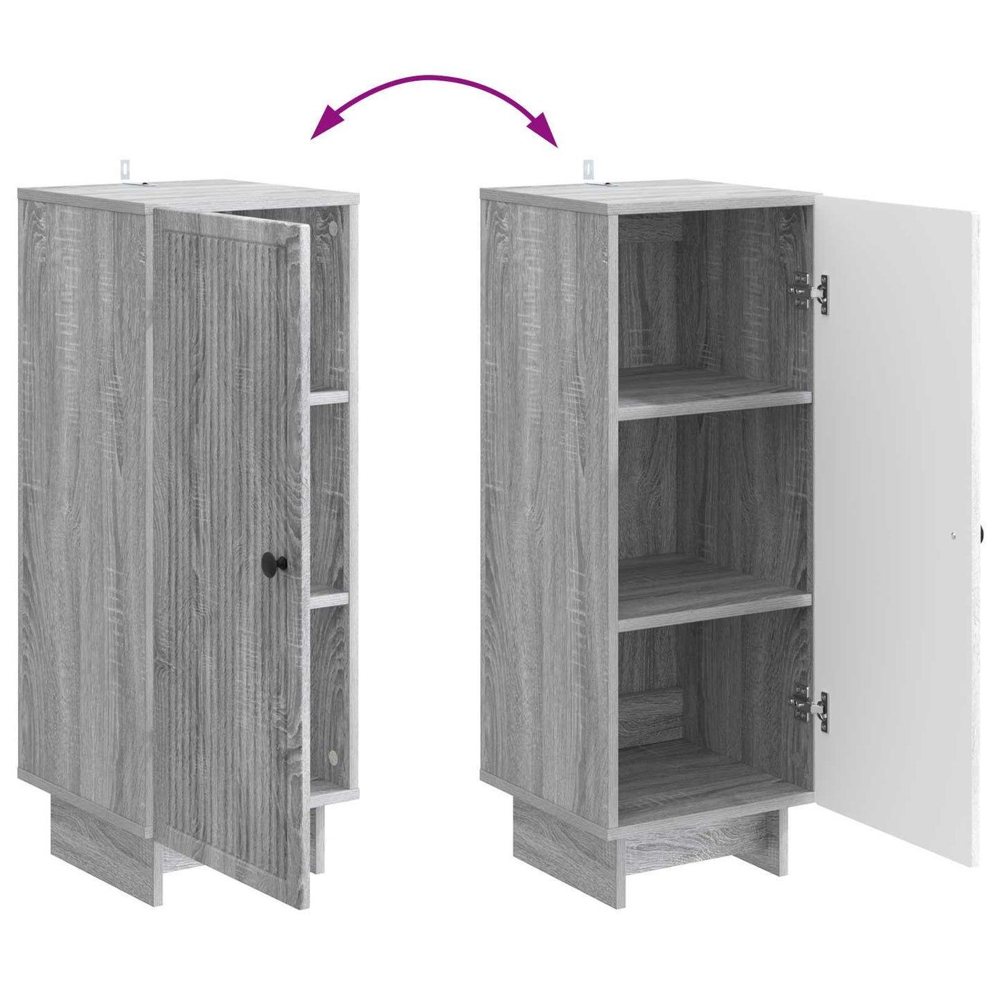 vidaXL Sideboard Grey Sonoma 33 x 34.5 x 90 cm Engineered Wood