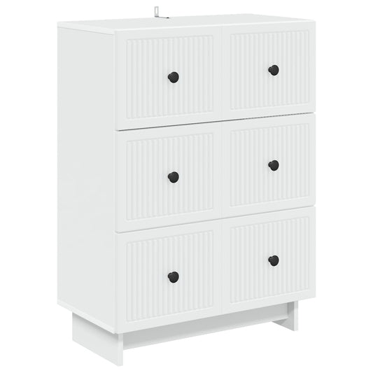 vidaXL Drawer Cabinet White 66 x 34.5 x 90 cm Engineered Wood