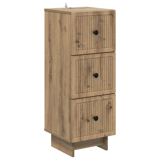 vidaXL Drawer Cabinet 33 x 34.5 x 90 cm Engineered Wood Artisan Oak