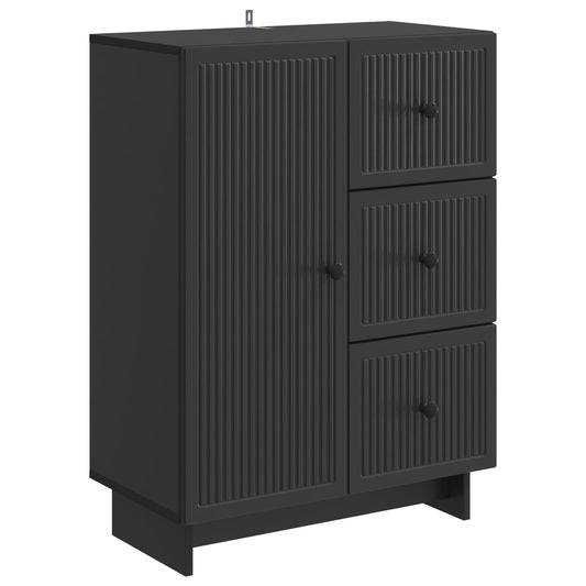 vidaXL Sideboard with Drawer Black 66 x 34.5 x 90 cm Engineered Wood