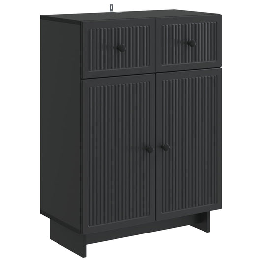 vidaXL Sideboard with Drawer Black 66 x 34.5 x 90 cm Engineered Wood