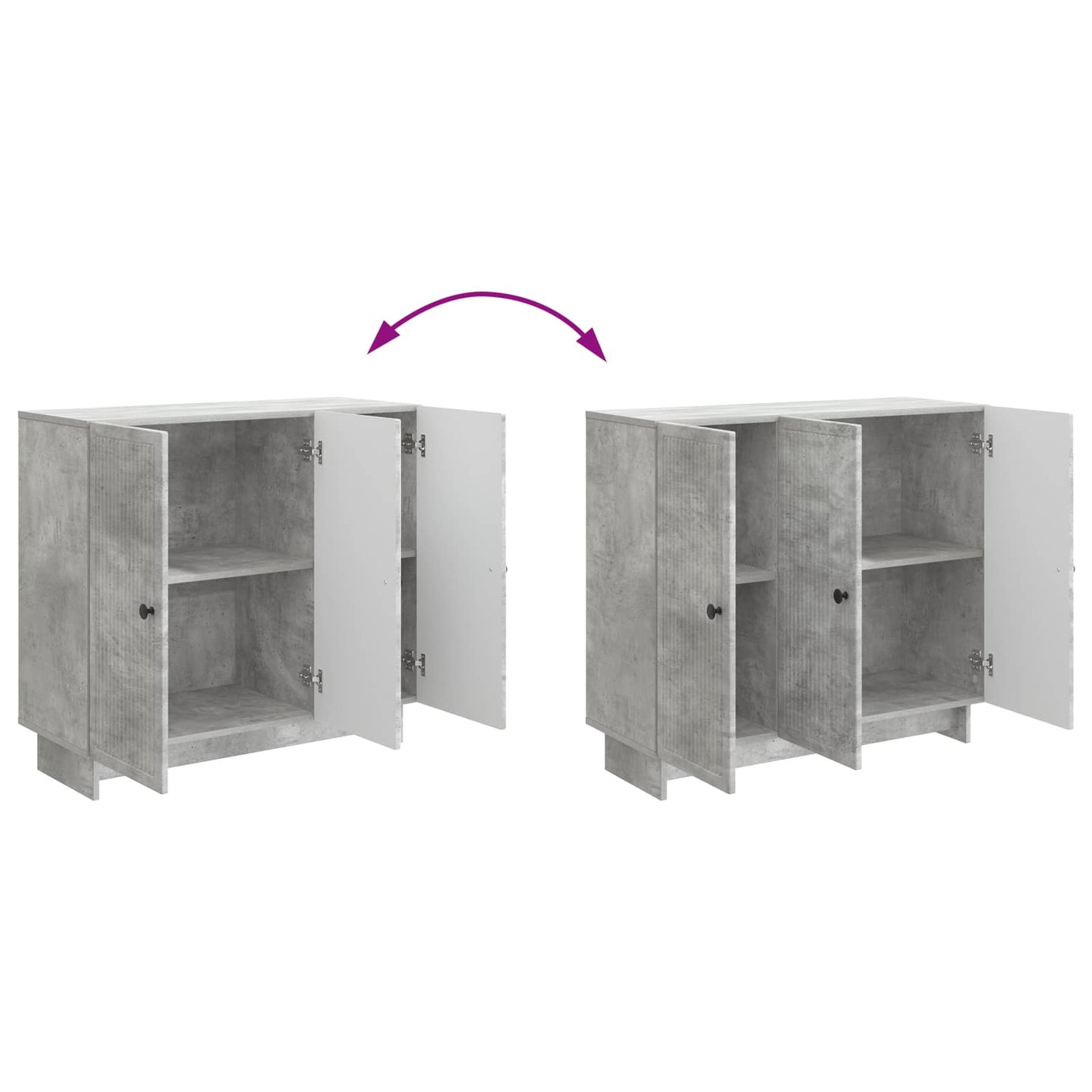 vidaXL Sideboard Concrete Grey 89 x 34.5 x 80 cm Engineered Wood