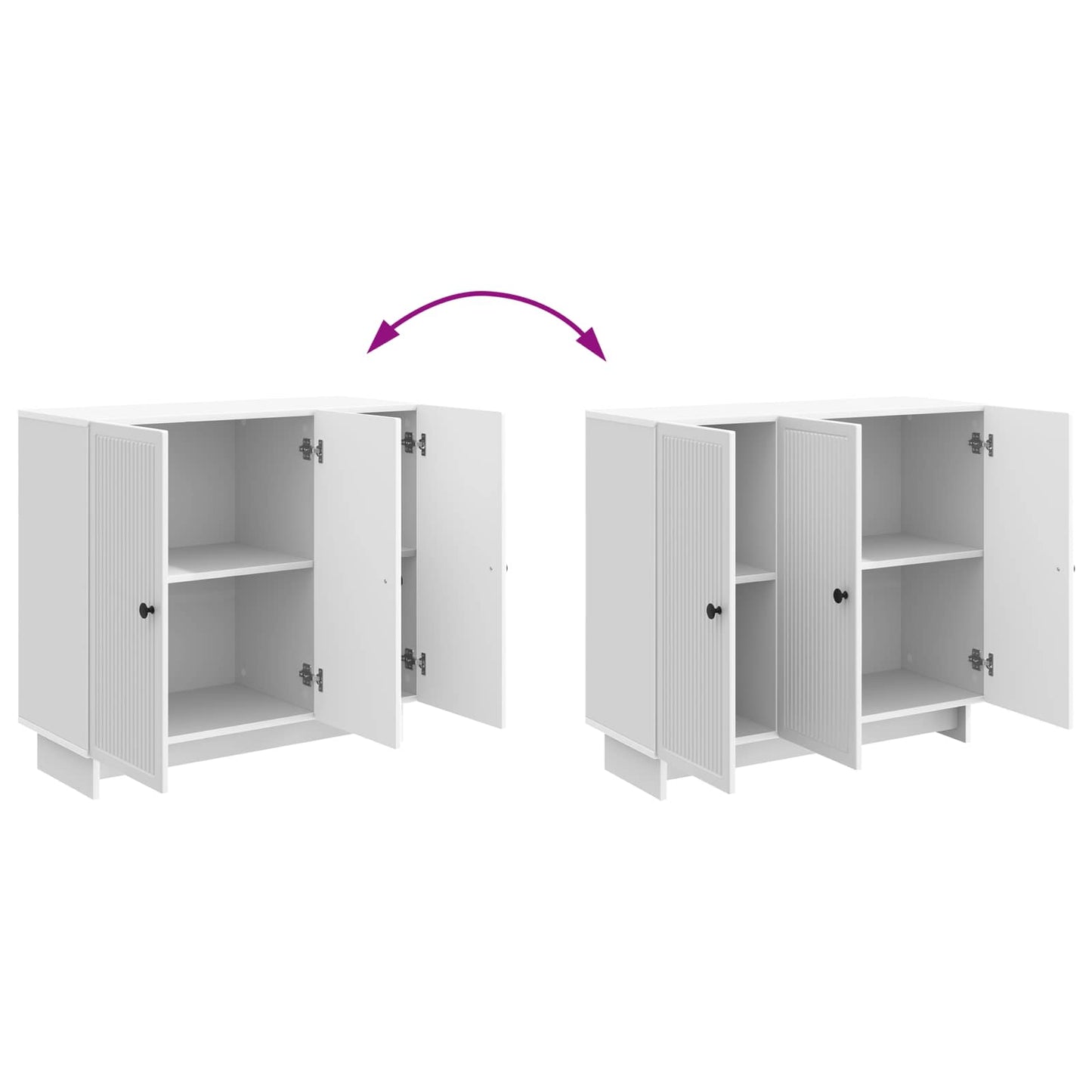 vidaXL Sideboard High Gloss White 89 x 34.5 x 80 cm Engineered Wood