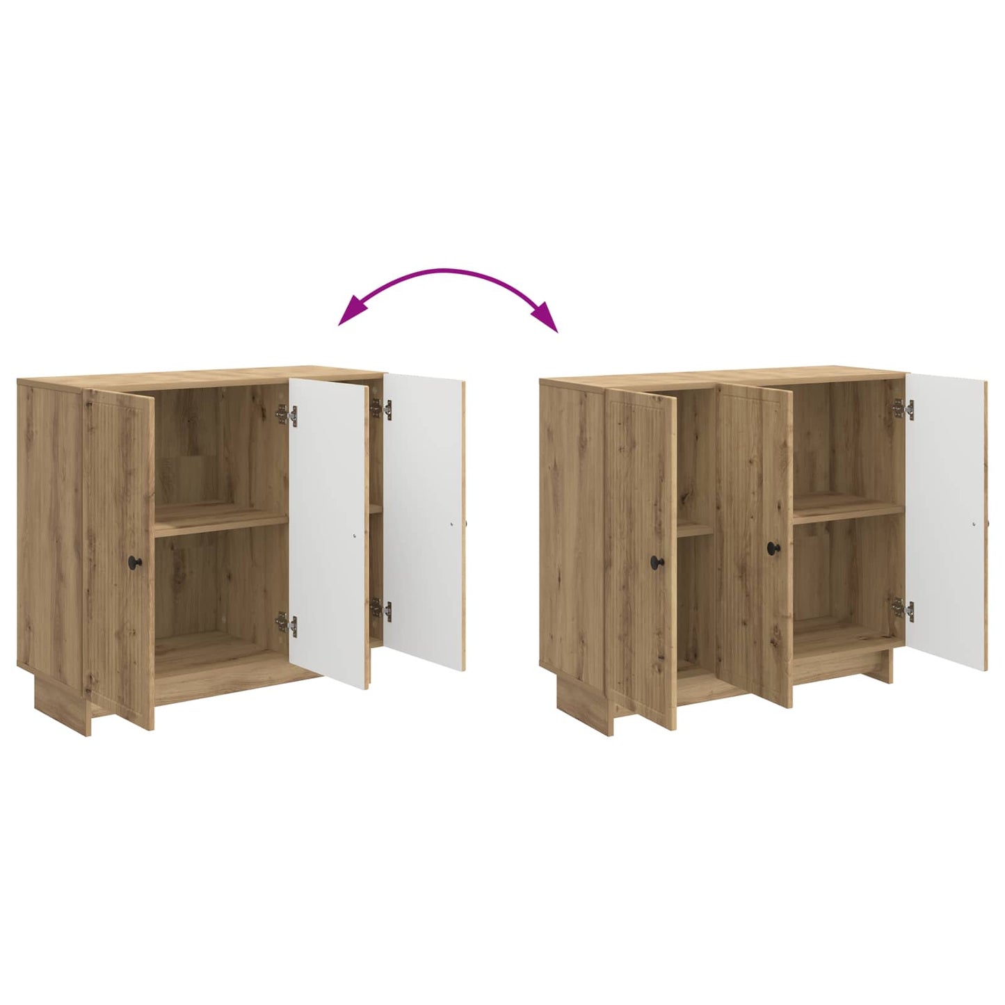 vidaXL Sideboard Artisan Oak 89 x 34.5 x 80 cm Engineered Wood