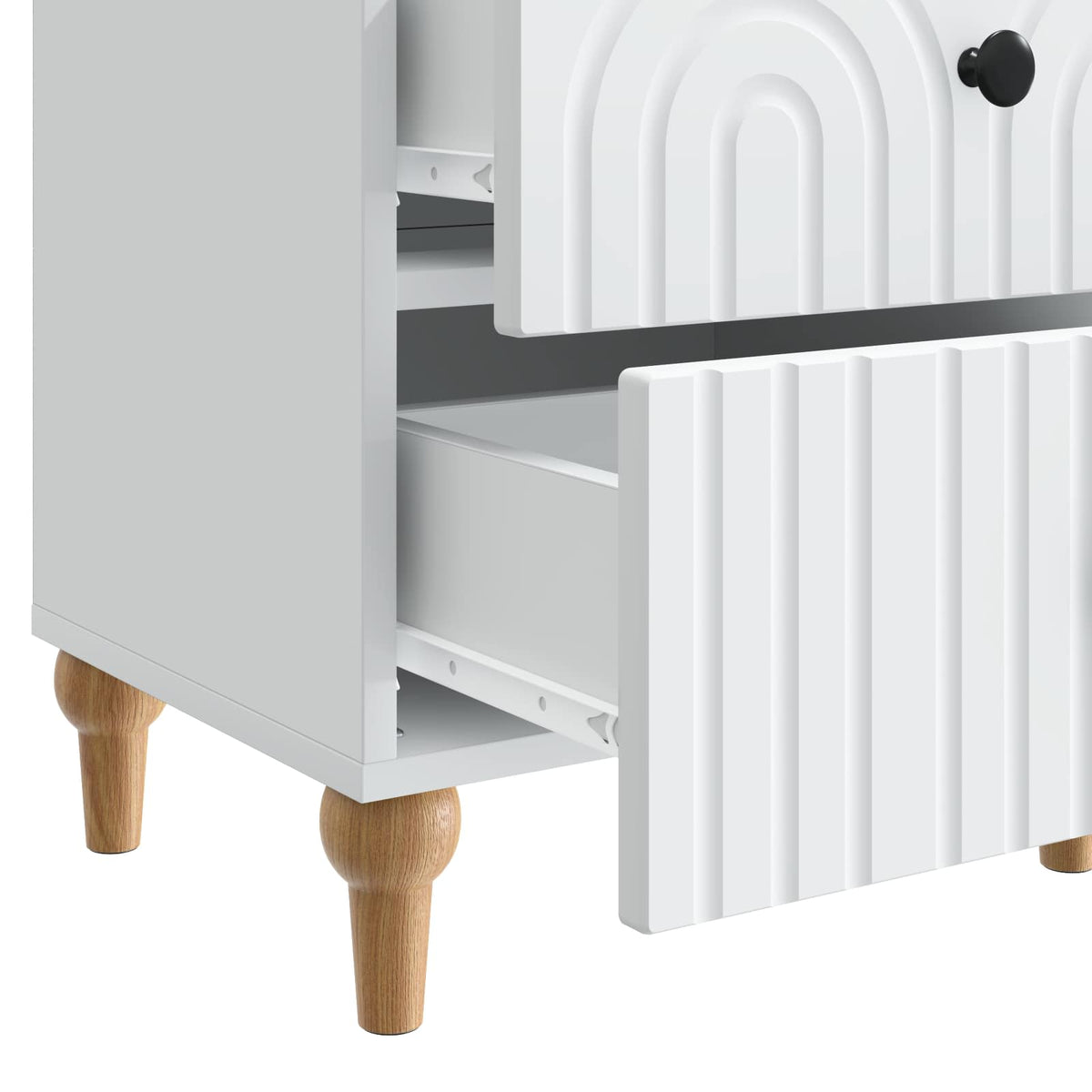 vidaXL Bedside Cabinet 2 pcs White 43 x 34.5 x 48 cm Engineered Wood