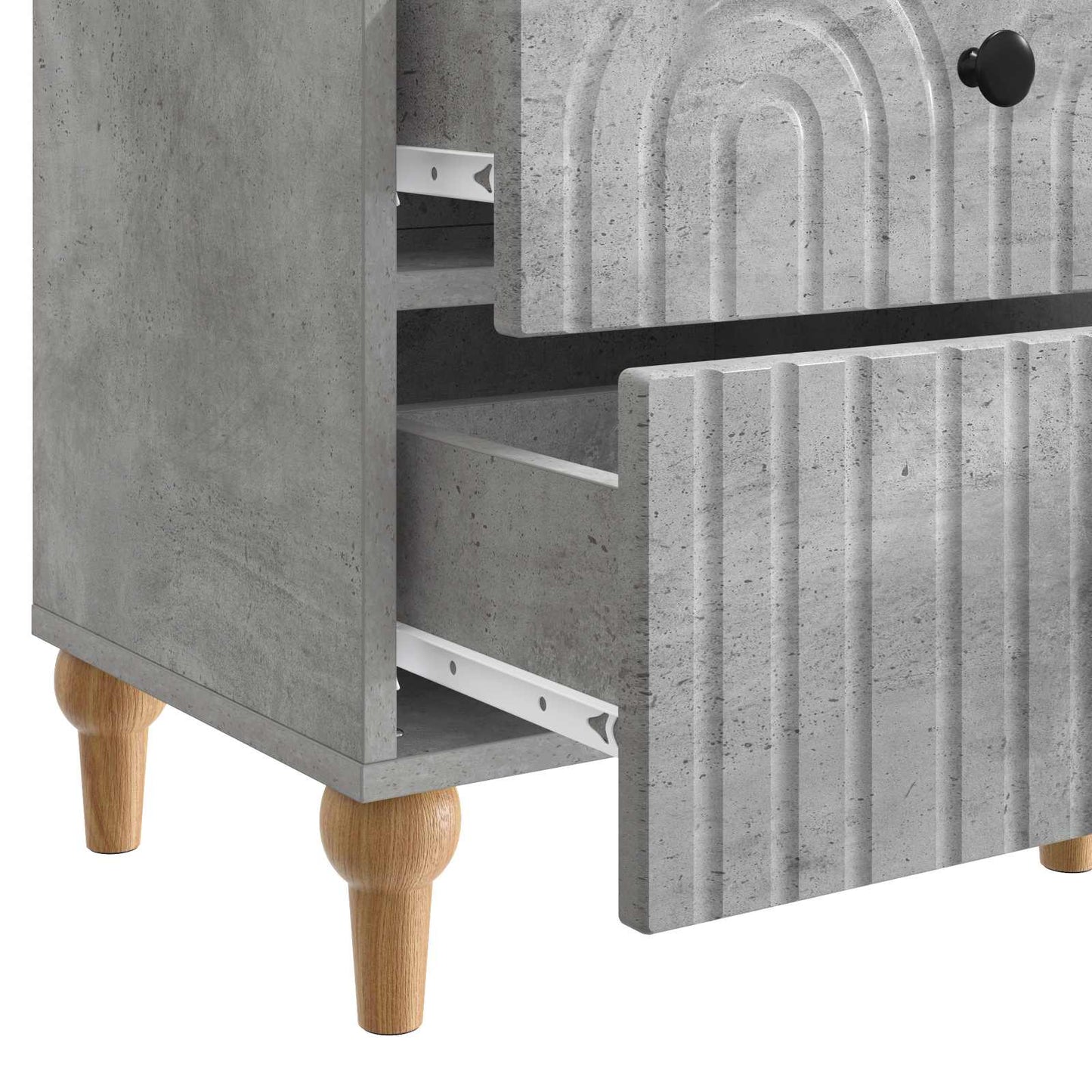 vidaXL Bedside Cabinet 2 pcs Concrete Grey 43 x 34.5 x 48 cm