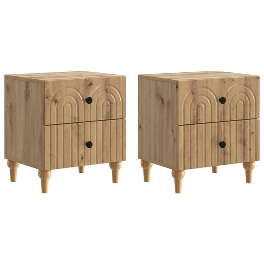 vidaXL Bedside Cabinet 2 pcs Artisan Oak 43 x 34.5 x 48 cm